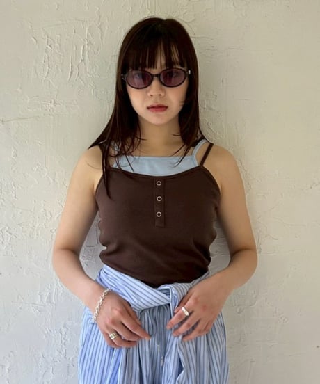 Layered Ribbed Button Cami
