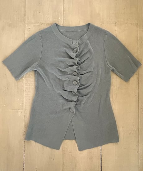 Gathered Summer Knit Top (blue)