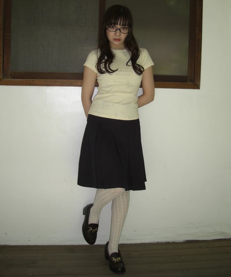 Button Pleated Mini Skirt
