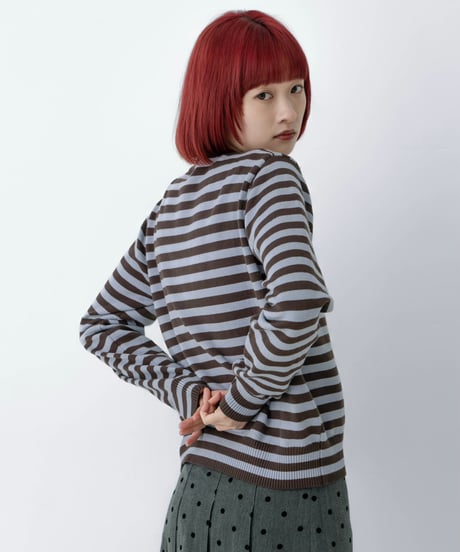 border pattern cardigan
