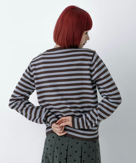 border pattern cardigan