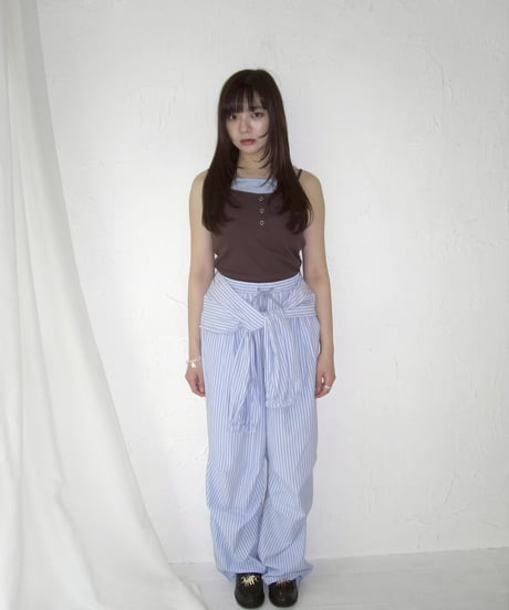 Layered Ribbed Button Cami