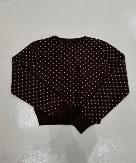pin dot knit cardigan (brown)