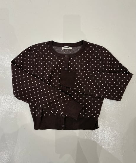 pin dot knit cardigan (brown)
