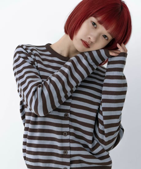 border pattern cardigan