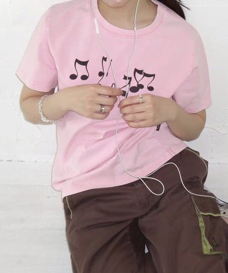 Music Note Print T（Pink）