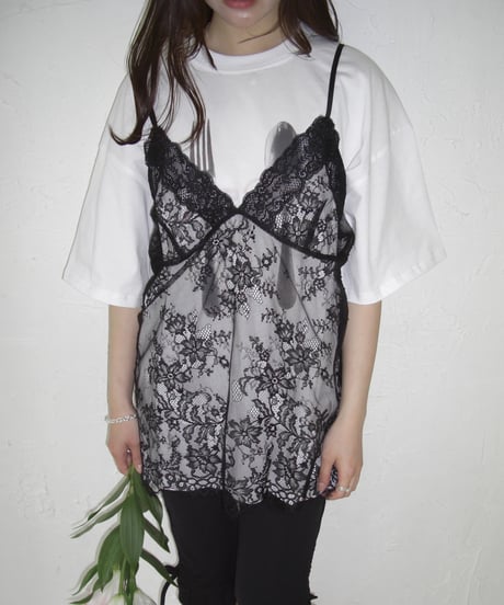Sheer Lace Cami Top (black)