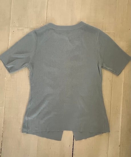Gathered Summer Knit Top (blue)