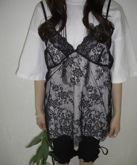 Sheer Lace Cami Top (black)