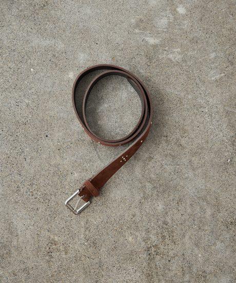 Stud Cow Leather Belt（Brown）