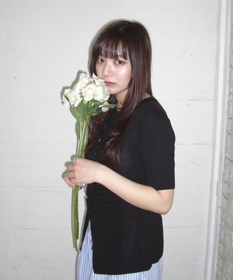 Gathered Summer Knit Top (black)