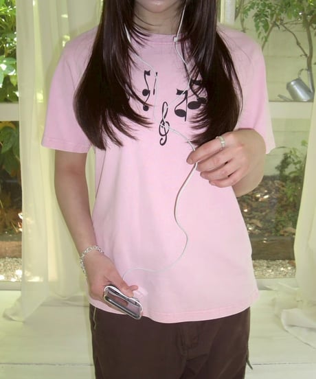 Music Note Print T（Pink）