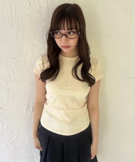 Rabbit Print Baby Tee