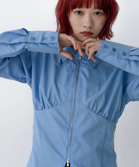front zip long sleeve shirt