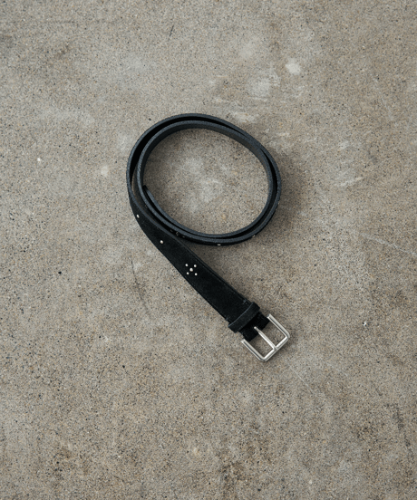Stud Cow Leather Belt（Black）