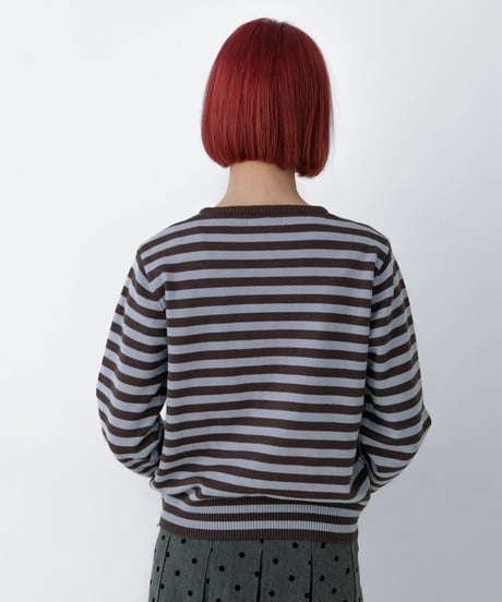 border pattern cardigan