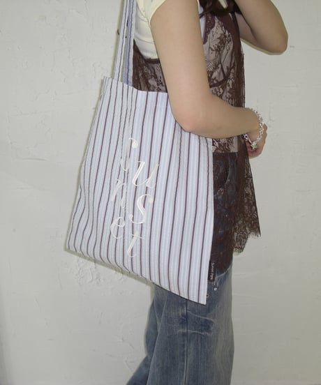 Striped Logo Tote Bag