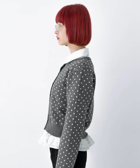 pin dot knit cardigan