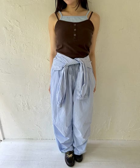 Layered Ribbed Button Cami