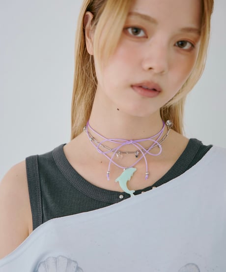 Dreaming Dolphin Necklace Set（Purple）