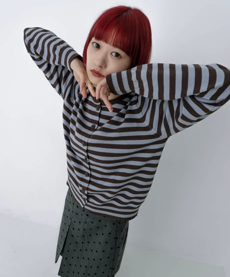 border pattern cardigan