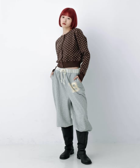 pin dot knit cardigan (brown)