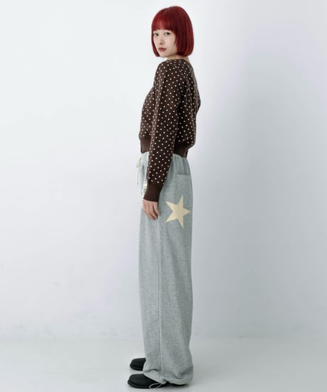 pin dot knit cardigan (brown)