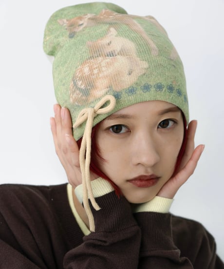 bambi print 2way beanie
