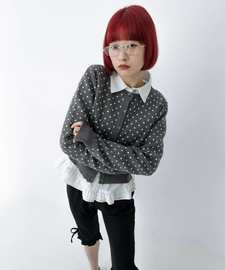 pin dot knit cardigan