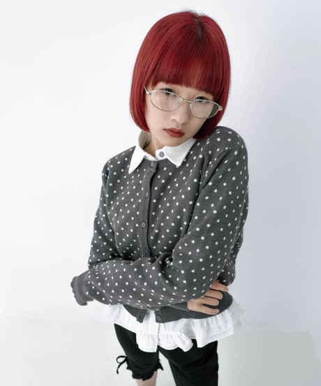 pin dot knit cardigan