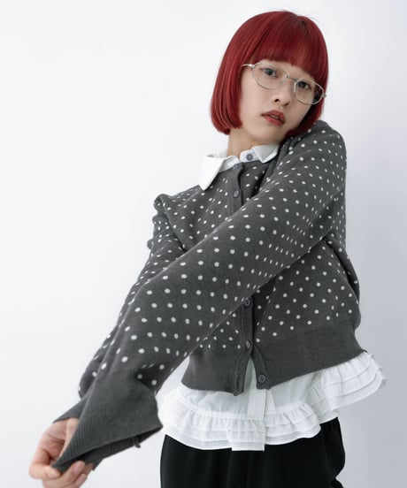 pin dot knit cardigan