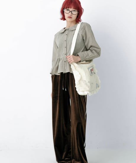 horse print frill shoulder bag
