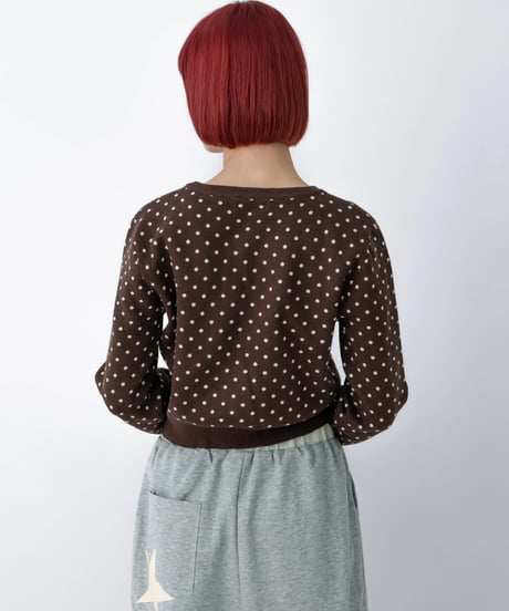 pin dot knit cardigan (brown)