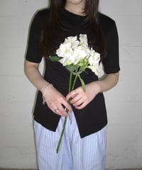 Gathered Summer Knit Top (black)