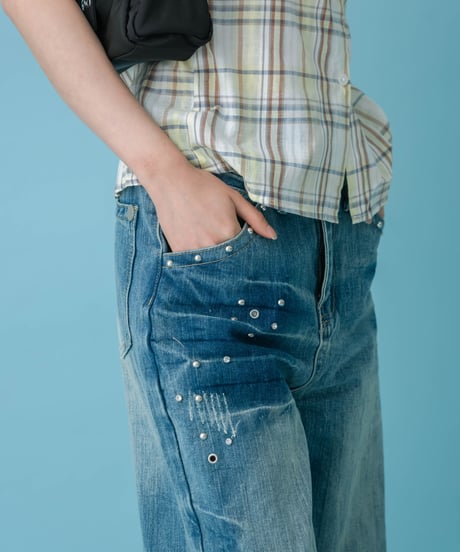 Studded Wide Leg Jeans
