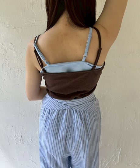 Layered Ribbed Button Cami