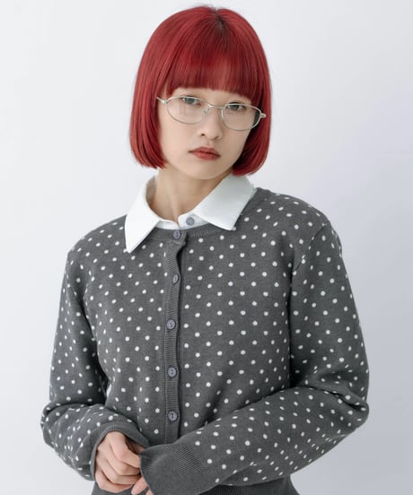 pin dot knit cardigan