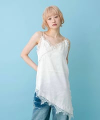 Asymmetrical lace cami top(white)