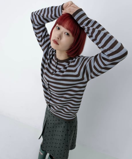 border pattern cardigan