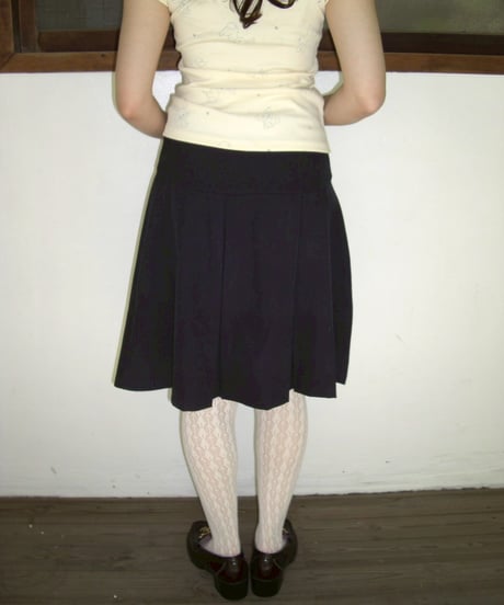 Button Pleated Mini Skirt