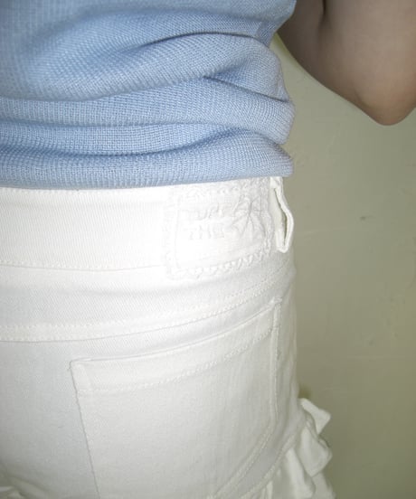 Ruffle Knit Shorts（White）
