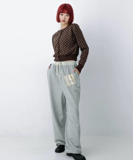 pin dot knit cardigan (brown)