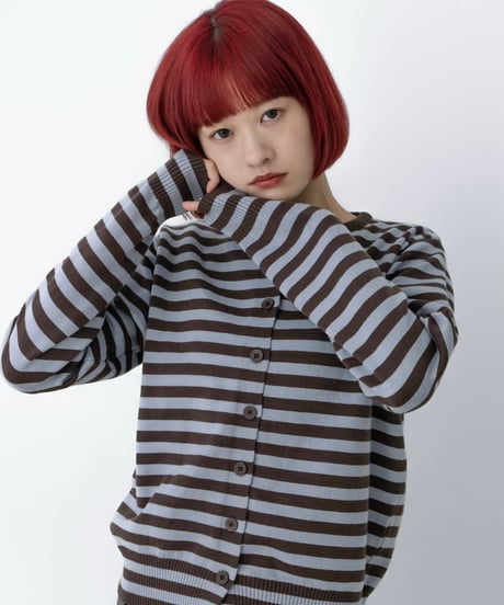 border pattern cardigan