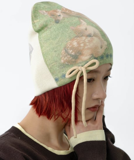 bambi print 2way beanie