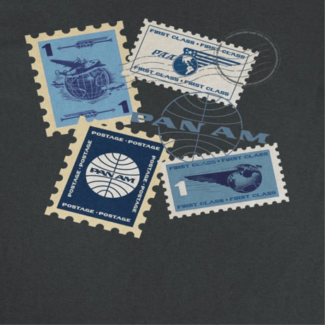 【公式新品】 PAN AM POSTAGE STAMPS MONTAGE BLACK パンナム Tシャツ GILDAN HEAVY COTTON