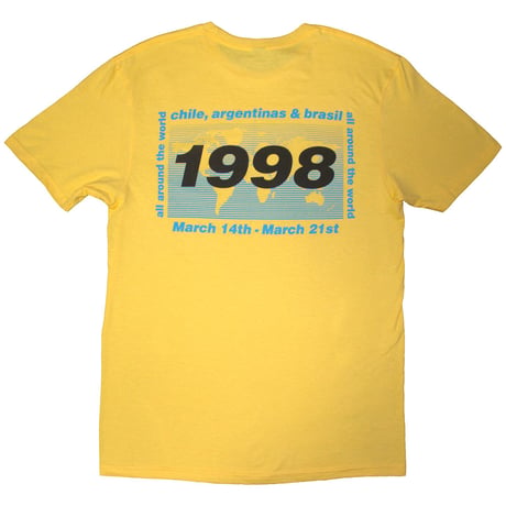 【公式新品】OASIS - 1998 WORLD TOUR SOUTH AMERICA YELLOW (Back Print) オアシスTシャツ
