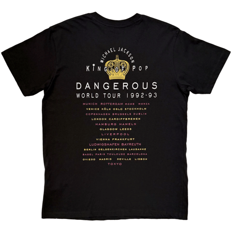 【公式新品】 MICHAEL JACKSON - DANGEROUS WORLD TOUR BLACK（Back Print） マイケルジャクソン Tシャツ