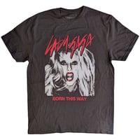 【公式新品】LADY GAGA - BORN THIS WAY PHOTO (Charcoal Grey) レディーガガ Tシャツ