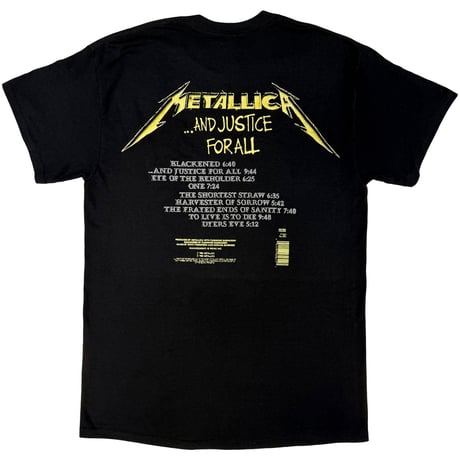 【公式新品】 METALLICA - AND JUSTICE FOR ALL TRACKS (BACK PRINT) メタリカTシャツ GILDAN HEAVY COTTON