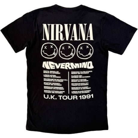 【公式新品】 NIRVANA - TOUR'91 BLACK (Back Print) PREMIUM CARBON ニルヴァーナ tシャツ